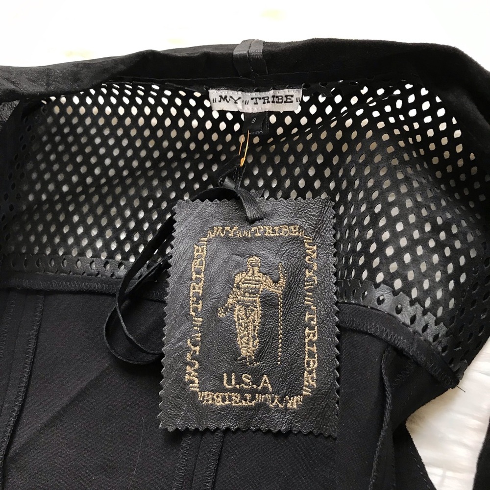 My Tribe | Drape collar leather vest - Picture 5 of 6